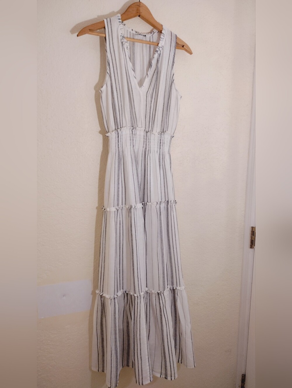 Rails Loulou Striped Sleeveless Linen Blend Maxi Dress Coastal Resort Summer - Picture 10 of 13
